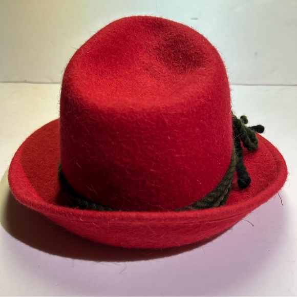 Vintage ISCHLER HUT Red Hat Original 100% Woolfelt - EXCELLENT ! Randegg Style - Picture 2 of 8